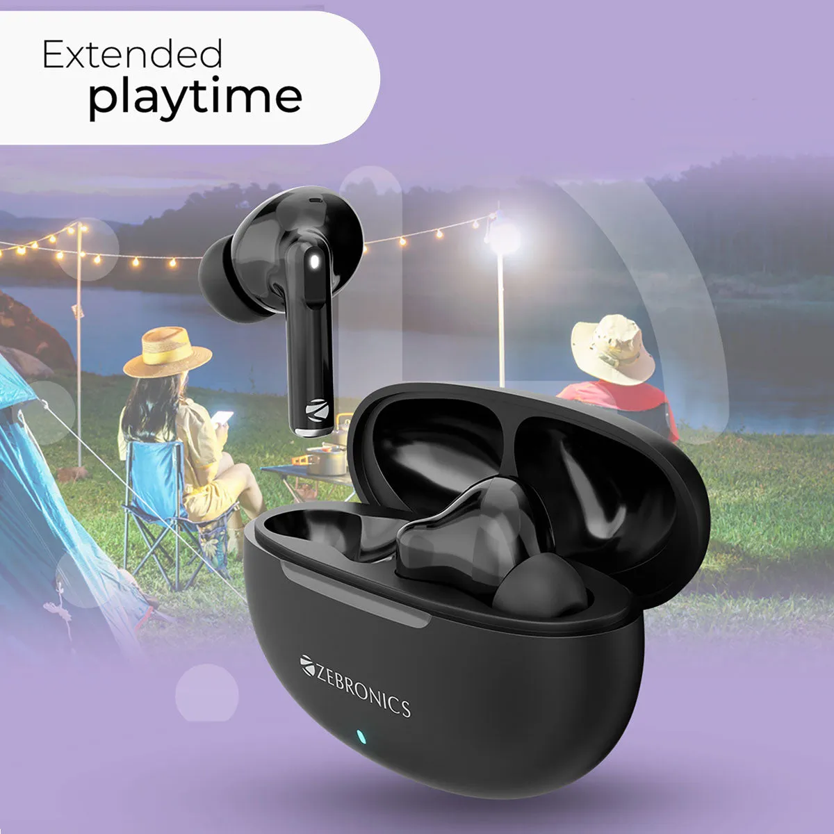 Zebronic Wireless Bluetooth Earbuds Black Zeb Chime (ZEB-PODS 416) view 3